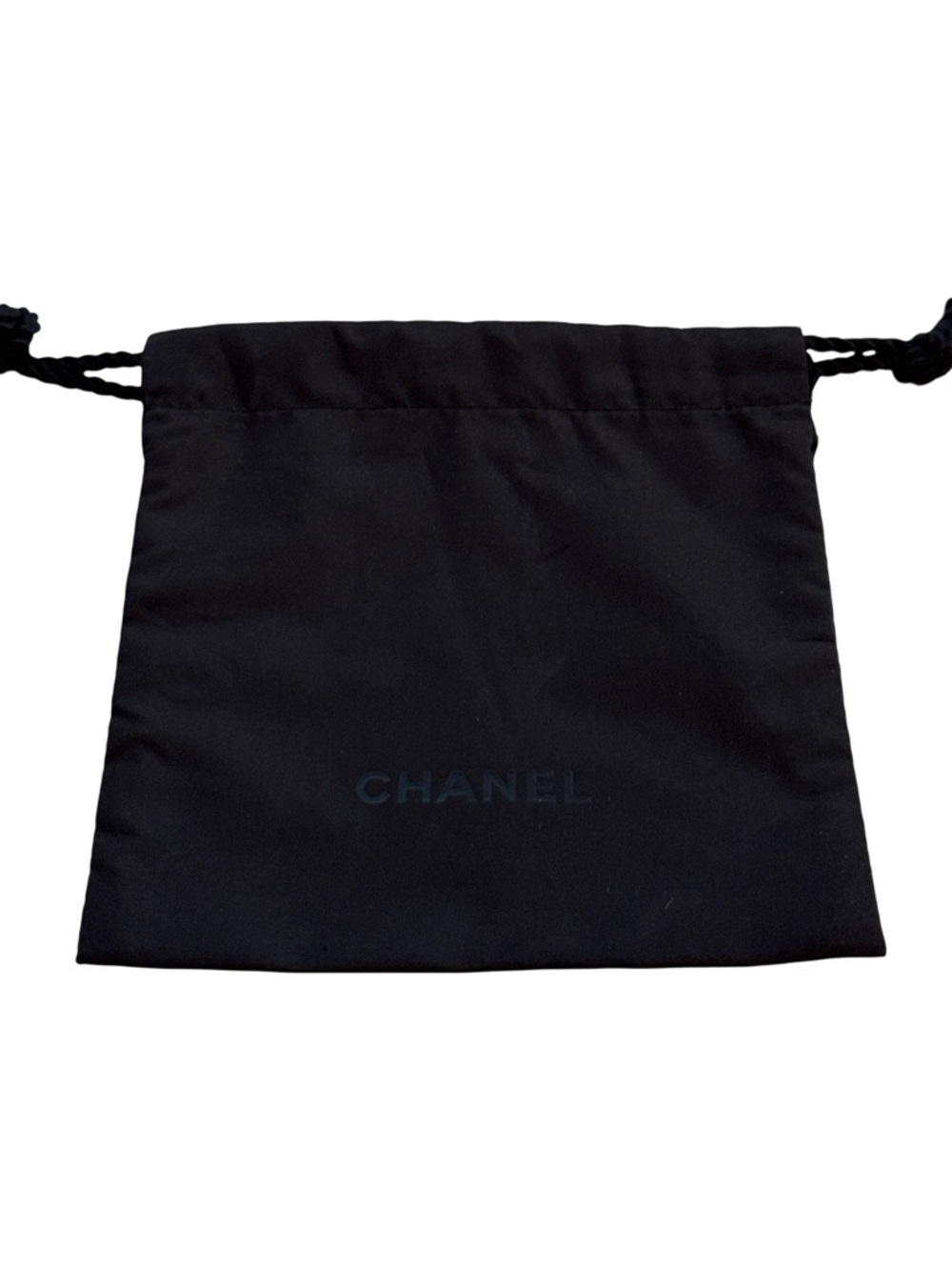 Authentic CHANEL Black Drawstring Storage Pouch